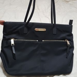 MICHAEL KORS KEMPTON Black Nylon Tote Shoulder Bag